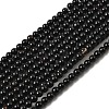 Natural Black Onyx Round Bead Strands G-A130-3mm-K04-1