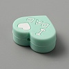 Heart with Word I Love Mom Silicone Beads SIL-WH0001-61C-2