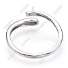 925 Sterling Silver Smooth with Open Cuff Ring Settings STER-T007-09P-3