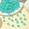 Green AB color Plated Acrylic Heart Beads X-PL539-837-5