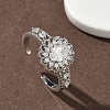Brass Micro Pave Cubic Zirconia Cuff Open Rings RJEW-C163-19P-1