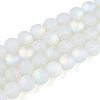 Frosted Imitation Jade Glass Beads Strands GLAA-T032-J10mm-MBB02-2