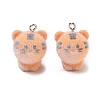Flocking Opaque Resin Pendants RESI-F064-A24-1