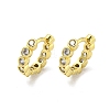 Brass Micro Pave Cubic Zirconia Hoop Earring EJEW-C088-04E-G-1