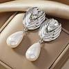 Alloy Rhinestone Dangle Stud Earrings WGDC92A-02-1