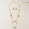 Elegant Classic Vintage Brass Double Layer Necklace & Earrings Set for Women HP6624-1