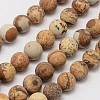 Natural Picture Jasper Beads Strands G-D686-4mm-1