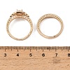 Brass Micro Pave Cubic Zirconia Finger Rings CU-Z001-02G-01-3