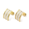 Cubic Zirconia Curve Rectangle Stud Earrings EJEW-G353-08G-1