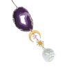 Natural Agate Slices & Glass Suncatcher HJEW-JM05028-3