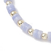 Flat Round Synthetic Blue Lace Agate Beads Braided Bead Bracelets BJEW-JB13247-01-3
