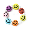 5Pcs 5 Style Smiling Face Acrylic & Glass Seed Stretch Rings Set RJEW-TA00071-2