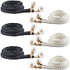 Imitation Leather Braided Chain Belts with Imitation Pearl AJEW-CP0008-67C-1