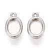 304 Stainless Steel Pendant Cabochon Settings STAS-N114-47P-1