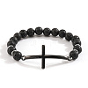 Natural Lava Rock Beaded Stretch Bracelets for Women Men MG9269-3-1