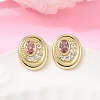 Brass Micro Pave Cubic Zirconia Stud Earrings EJEW-G471-13G-3