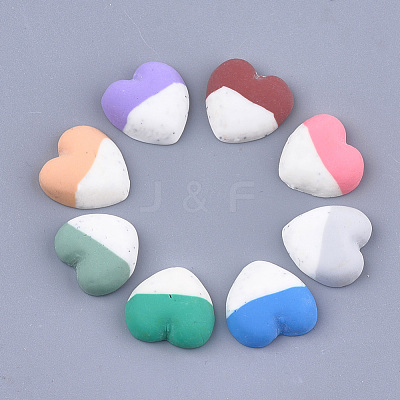 Two Tone Handmade Polymer Clay Cabochons CLAY-T017-08-1