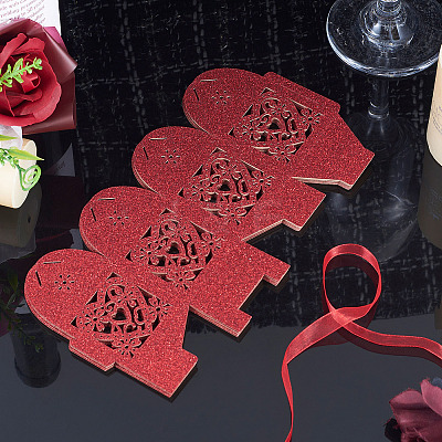 10Pcs Laser Cut Paper Hollow Out Heart & Flowers Candy Boxes CON-TA0001-10D-1