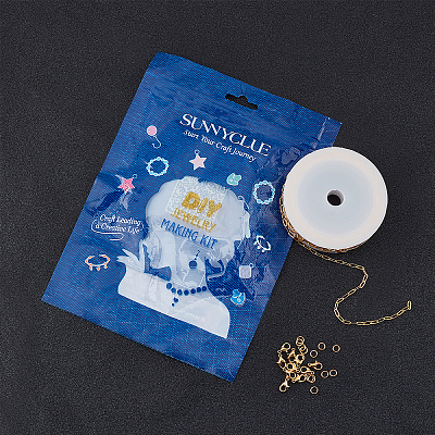 DIY Paperclip Chain Jewelry Making Kits DIY-SC0014-49G-1