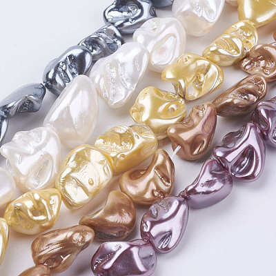 Shell Pearl Beads Strands BSHE-K010-08-1