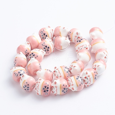 Handmade Printed Porcelain Beads PORC-G004-C07-1