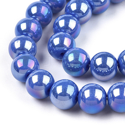 Electroplate Opaque Glass Beads Strands GLAA-T032-P4mm-AB11-1