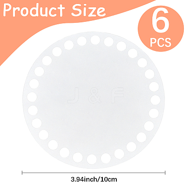 6Pcs Flat Round Acrylic Sheet MACR-CP0001-01B-1