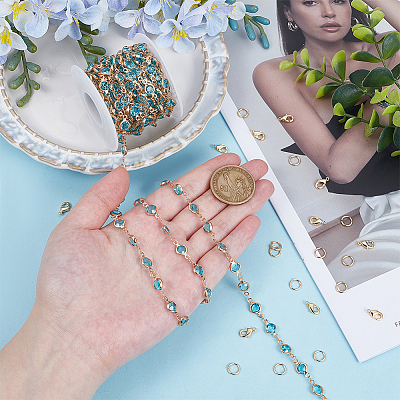 DIY Brass Rhinestone Jewelry Sets Making Kits DIY-OC0014-15C-1