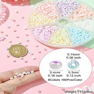 1280Pcs 8 Colors Opaque Colours Glass Seed Beads SEED-CJ0001-24-1