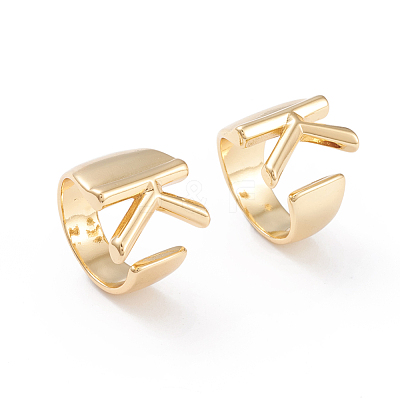 Brass Cuff Rings RJEW-L097-06K-1