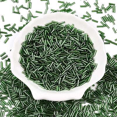 Silver Lined Glass Bugle Beads SEED-K001-A01-1-1