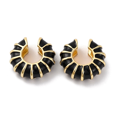 Brass Cuff Earrings for Women EJEW-A115-01G-01-1