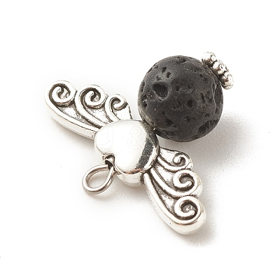 Natural Lava Rock Pendants PALLOY-JF01424-01-1