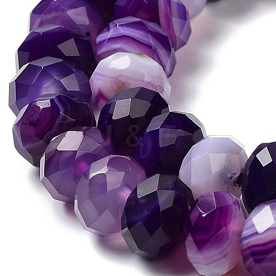 Natural Banded Agate/Striped Agate Beads Strands G-E605-A02-02D-1