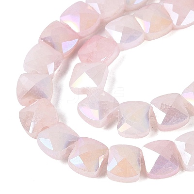 Electroplate Crackle Imitation Jade Glass Beads Strands EGLA-Q135-02A-A01-1