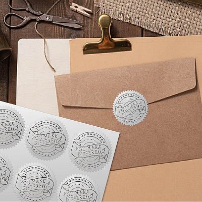 34 Sheets Silver Foil Embossed PET Picture Sticker DIY-WH0528-018-1