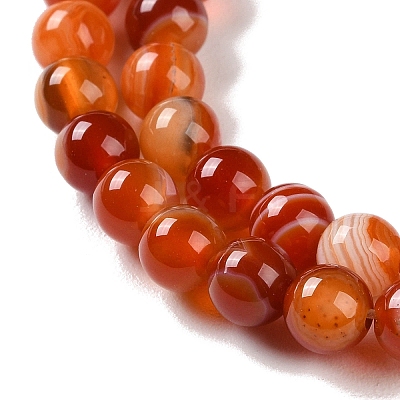 Natural Striped Agate/Banded Agate Beads Strands G-Z060-A01-A05-1