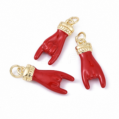 3Pcs Rack Plating Brass Enamel Pendants KK-YW0003-42C-1