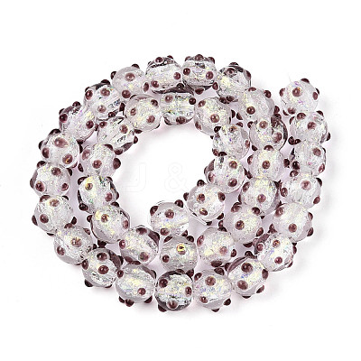 Handmade Foil Lampwork Beads Strands FOIL-T008-02B-1