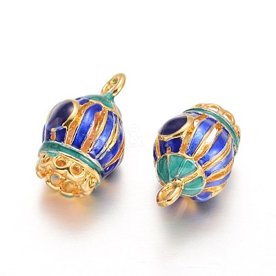 Brass Enamel Charms X-PALLOY-L134-26G-1