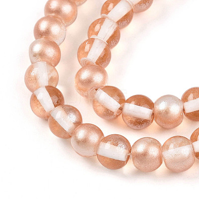 Baking Paint Transparent Glass Beads Strands DGLA-N011-6mm-04-1
