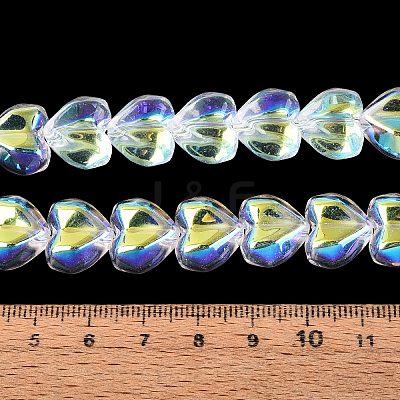 Electroplate Transparent Glass Beads Strands EGLA-N056-01A-13-1
