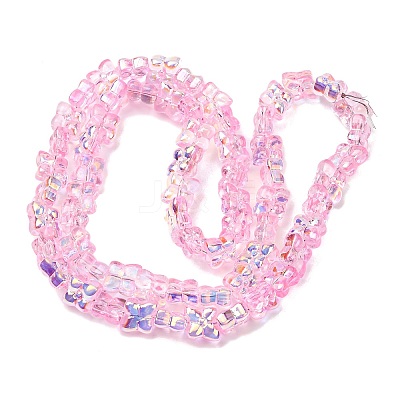 Transparent Glass Beads Strands GL-CBAAE04-02B-1