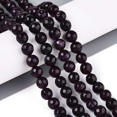 Dyed Natural White Jade Beads Strands G-T139-8mm-60-02-1