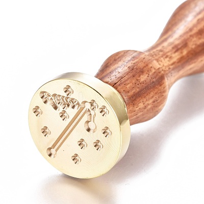 Brass Wax Seal Stamp AJEW-EO44-B06-1