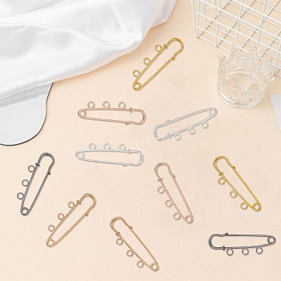25Pcs 5 Colors Iron Brooch Findings FIND-SP0006-11-1