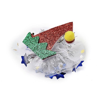 Christmas Theme Glitter Felt Fabric Alligator Hair Clip PHAR-U002-01H-1
