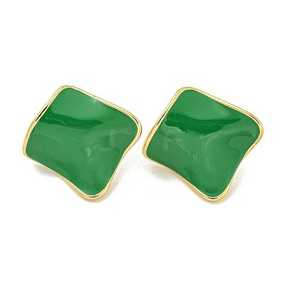 PVD Vacuum Plating 304 Stainless Steel & Enamel Stud Earrings for Women EJEW-G401-02G-04-1