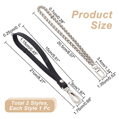 2Pcs 2 Style Wristlet Bag Straps DIY-WR0003-05P-1