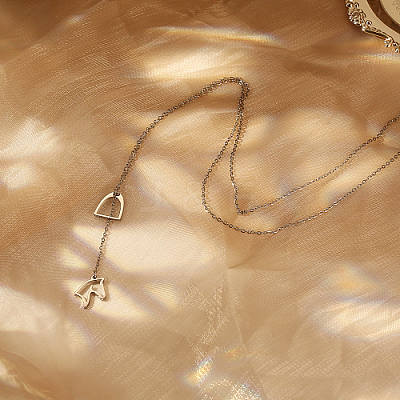 304 Stainless Steel Lariat Necklaces JR3164-1-1